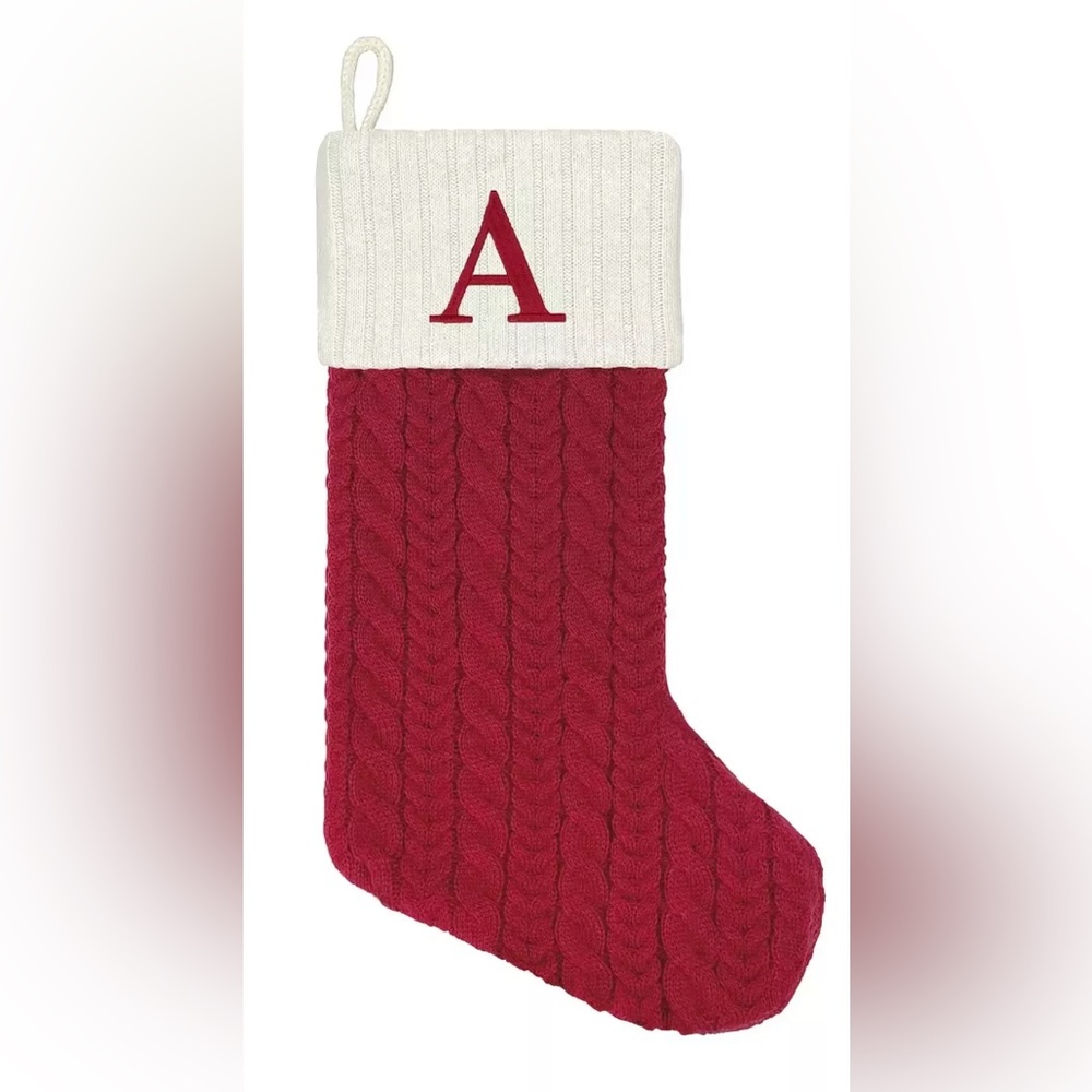 COPY - Christmas Stocking St Nicholas Square monogram “A”